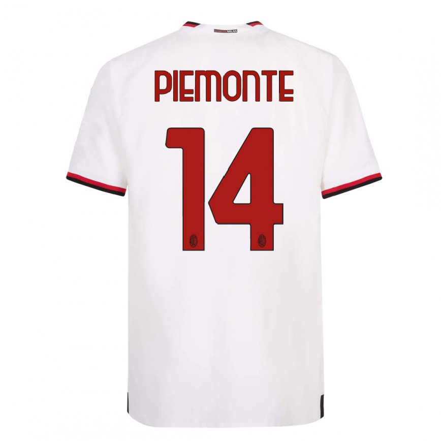キッズフットボールマルチナ・ピエモンテ#14赤いホワイトアウェイシャツ2022/23ジャージーユニフォーム