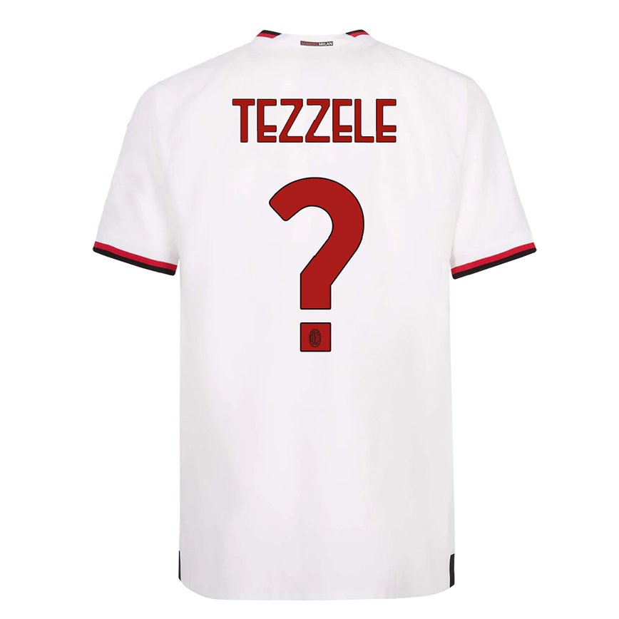キッズフットボールマッテオ・テゼル#0赤いホワイトアウェイシャツ2022/23ジャージーユニフォーム