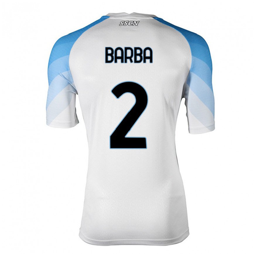 キッズフットボールベネデット・バルバ#2ホワイトスカイブルーアウェイシャツ2022/23ジャージーユニフォーム