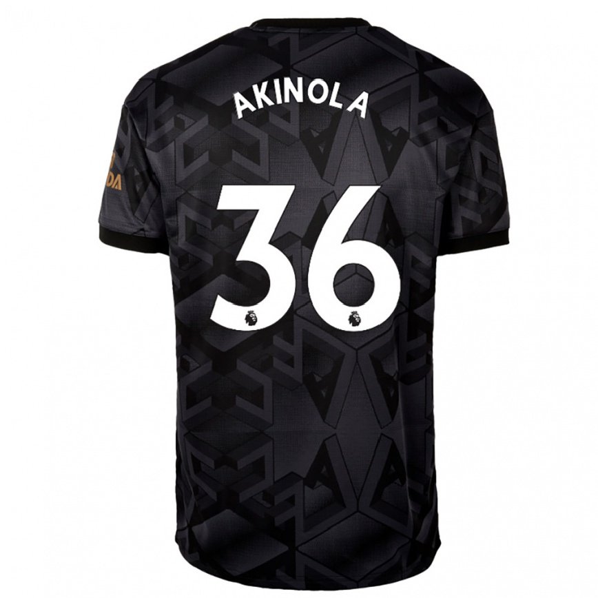 キッズフットボールティム・アキノラ#36ブラック グレーアウェイシャツ2022/23ジャージーユニフォーム