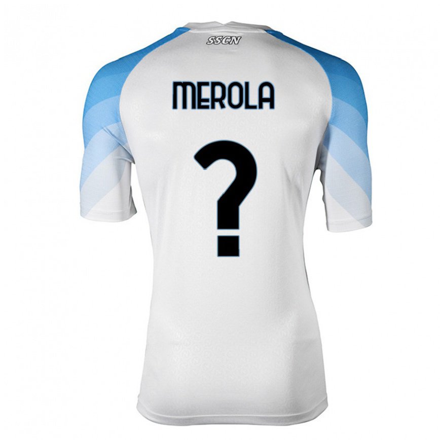 キッズフットボールマルコ・メローラ#0ホワイトスカイブルーアウェイシャツ2022/23ジャージーユニフォーム