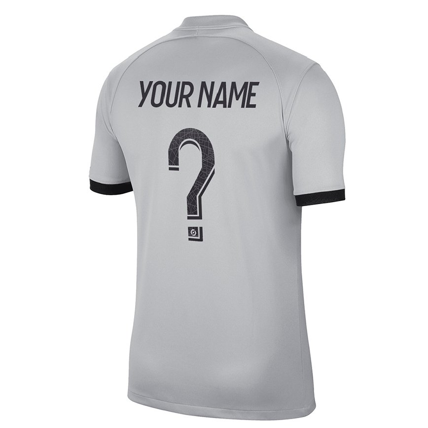 キッズフットボールあなたの名前#0グレーアウェイシャツ2022/23ジャージーユニフォーム