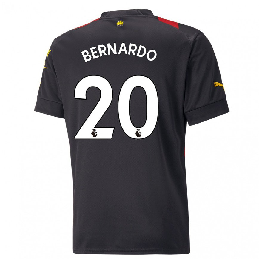 キッズフットボールベルナルド・シウバ#20ブラックレッドアウェイシャツ2022/23ジャージーユニフォーム