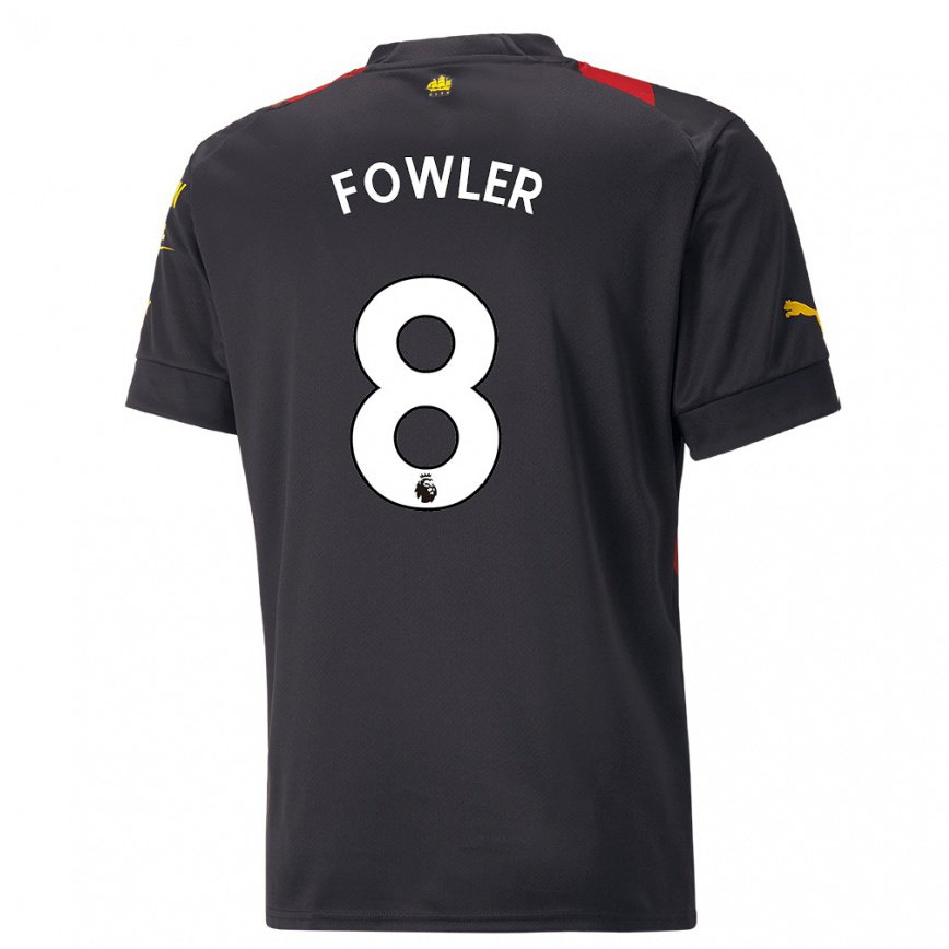 キッズフットボールメアリー・ファウラー#8ブラックレッドアウェイシャツ2022/23ジャージーユニフォーム
