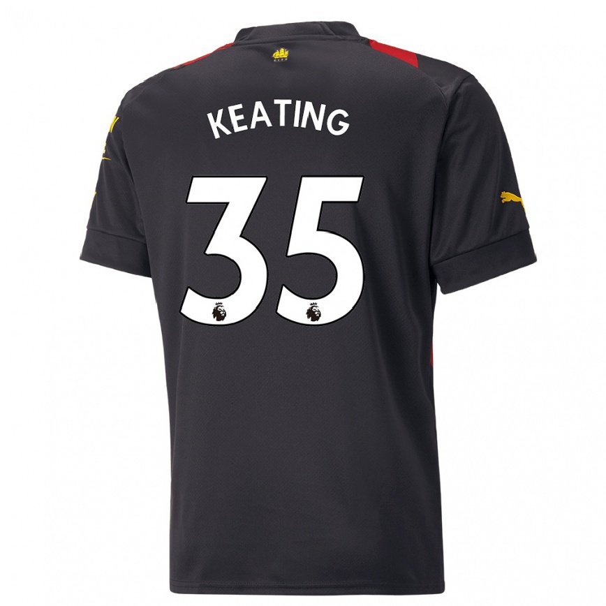 キッズフットボールキアラ・キーティング#35ブラックレッドアウェイシャツ2022/23ジャージーユニフォーム