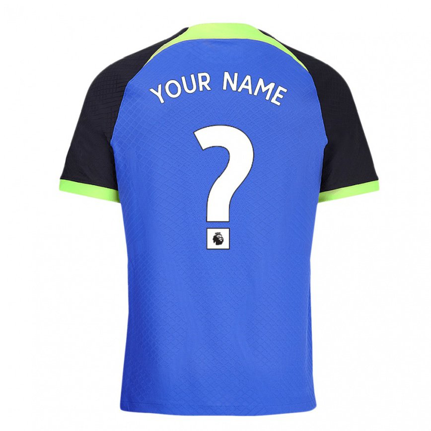 キッズフットボールあなたの名前#0ブルーグリーンアウェイシャツ2022/23ジャージーユニフォーム