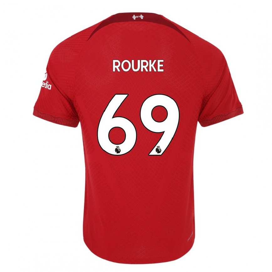 メンズフットボールフィデル・オルーク#69濃い赤ホームシャツ2022/23ジャージーユニフォーム