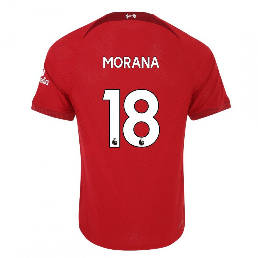 メンズフットボールネイサンモラン#18濃い赤ホームシャツ2022/23ジャージーユニフォーム