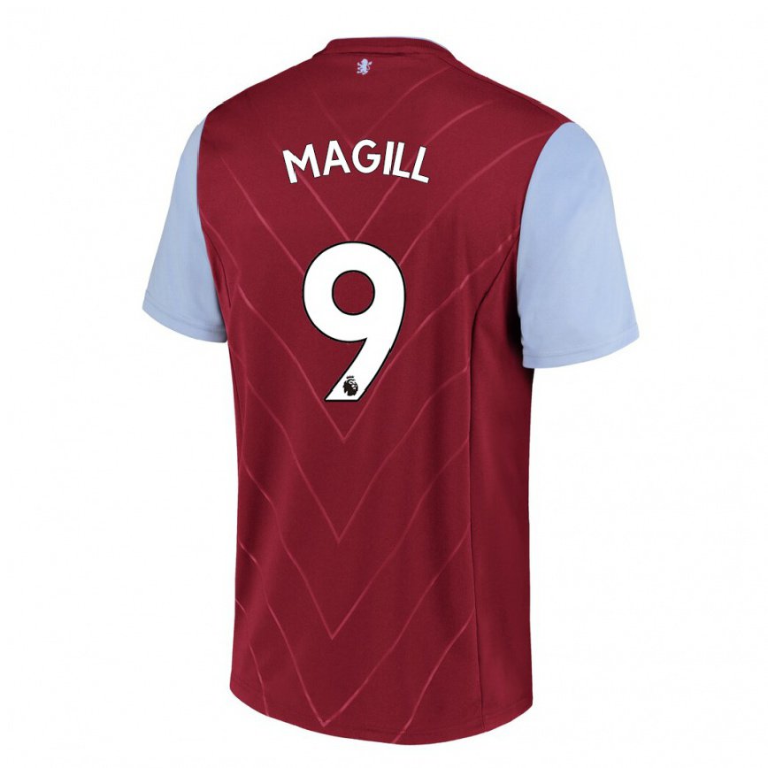 メンズフットボールシモン・マギル#9ワインホームシャツ2022/23ジャージーユニフォーム