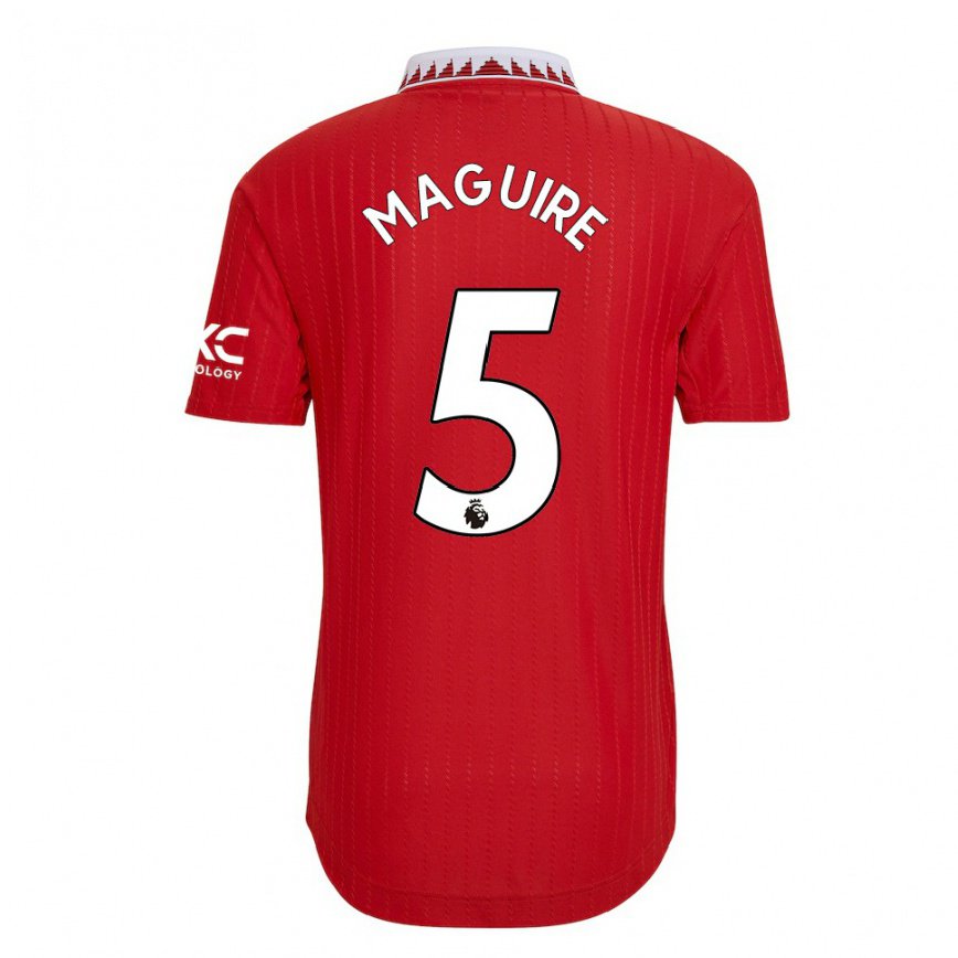 メンズフットボールハリー・マグワイア#5レッドホームシャツ2022/23ジャージーユニフォーム