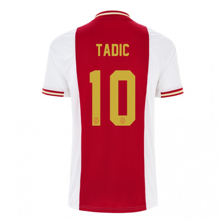 メンズフットボールドゥシャン・タディッチ#10濃い赤 ホワイトホームシャツ2022/23ジャージーユニフォーム