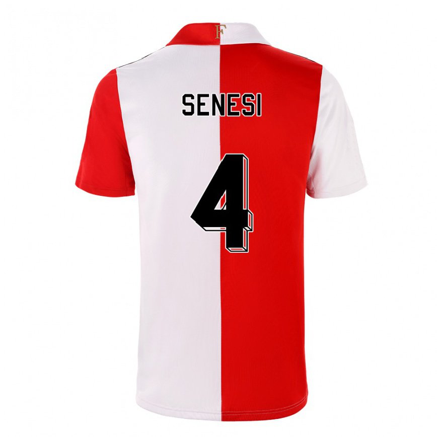 メンズフットボールマルコス・セネシ#4チリホワイトホームシャツ2022/23ジャージーユニフォーム