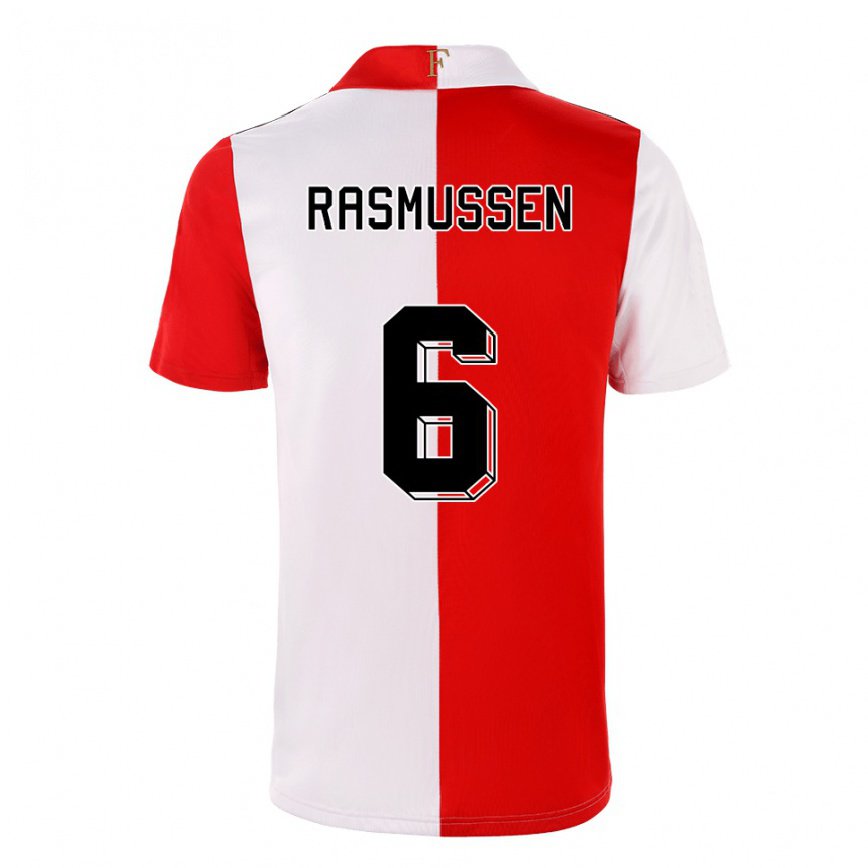 メンズフットボールヤコブ・ラスムッセン#6チリホワイトホームシャツ2022/23ジャージーユニフォーム