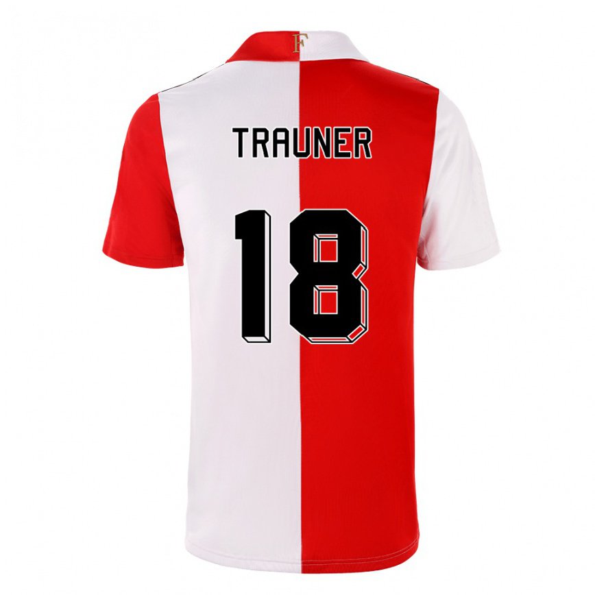 メンズフットボールゲルノト・トラウナー#18チリホワイトホームシャツ2022/23ジャージーユニフォーム