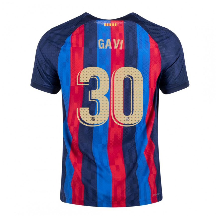 メンズフットボールガヴィ#30ブルースカーレットホームシャツ2022/23ジャージーユニフォーム