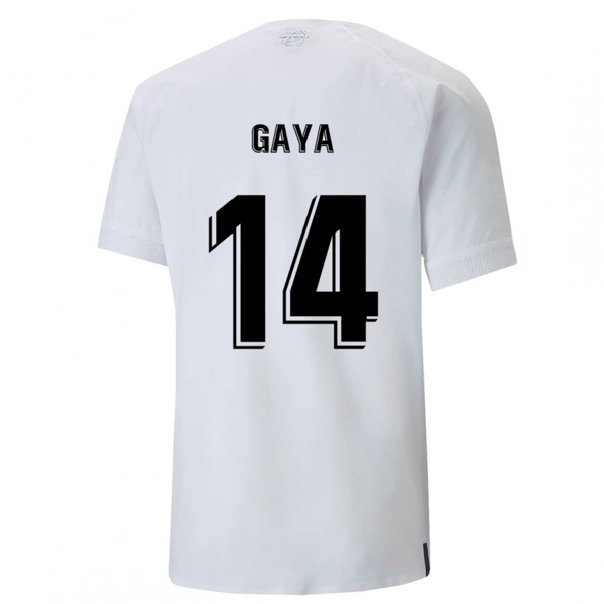 メンズフットボールホセ・ルイス・ガヤ#14クリーミーホワイトホームシャツ2022/23ジャージーユニフォーム