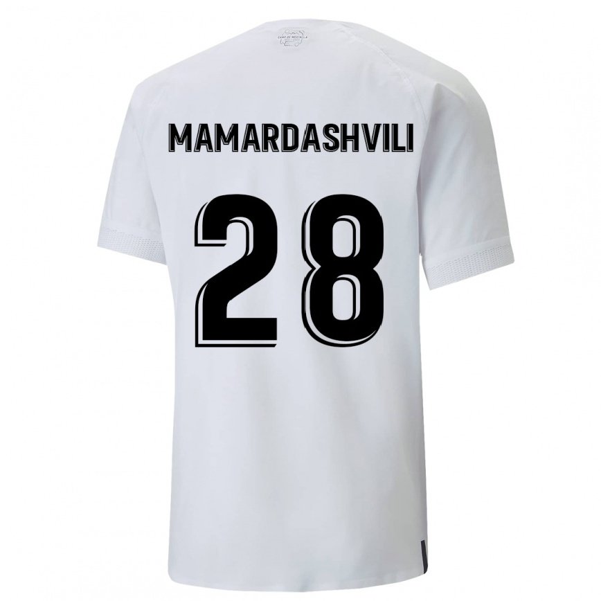 メンズフットボールギオルギ・ママルダシュヴィリ#28クリーミーホワイトホームシャツ2022/23ジャージーユニフォーム