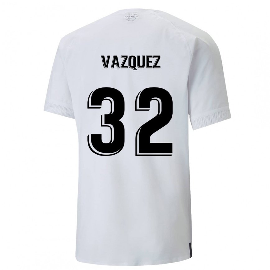 メンズフットボールヘスス・バスケス#32クリーミーホワイトホームシャツ2022/23ジャージーユニフォーム