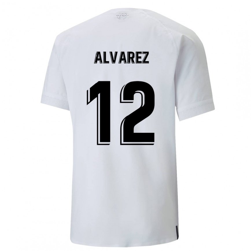 メンズフットボールソフィア・アルバレス#12クリーミーホワイトホームシャツ2022/23ジャージーユニフォーム