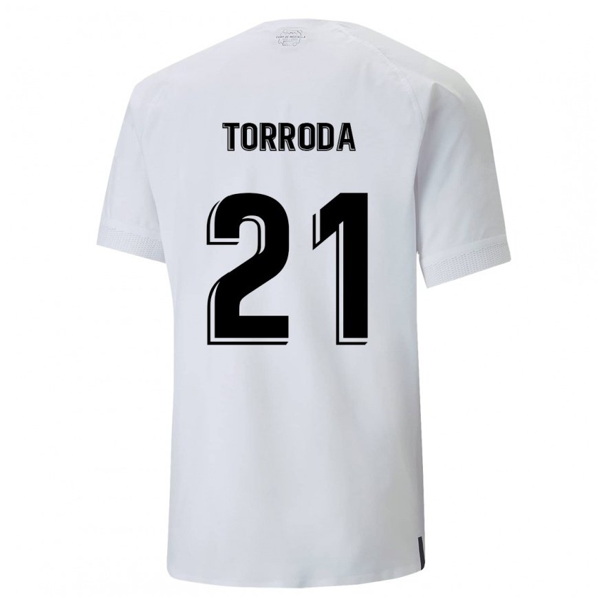メンズフットボールアンナ・トロダ#21クリーミーホワイトホームシャツ2022/23ジャージーユニフォーム
