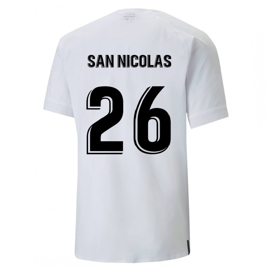 メンズフットボールオルガ・サン・ニコラス#26クリーミーホワイトホームシャツ2022/23ジャージーユニフォーム