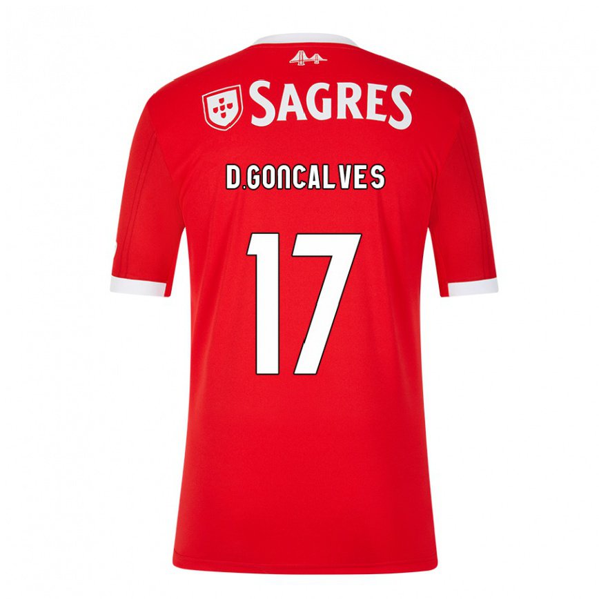 メンズフットボールディオゴ・ゴンサウヴェス#17ネオンレッドホームシャツ2022/23ジャージーユニフォーム