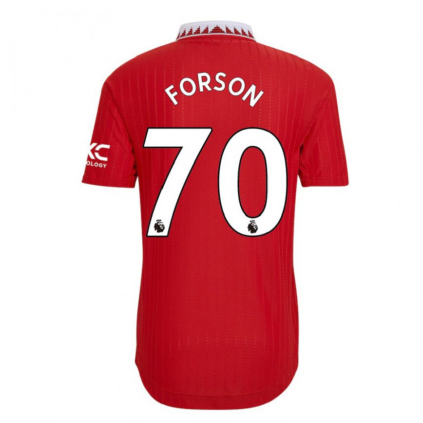 メンズフットボールオマリ・ネイサン・フォーソン#70レッドホームシャツ2022/23ジャージーユニフォーム