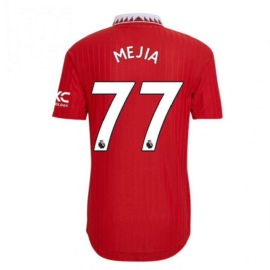 メンズフットボールホセ・マテオ・メヒア・ピエドライタ#77レッドホームシャツ2022/23ジャージーユニフォーム