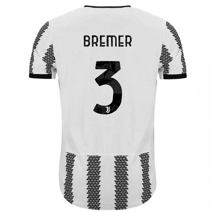 メンズフットボールブレーマー#3ホワイトブラックホームシャツ2022/23ジャージーユニフォーム