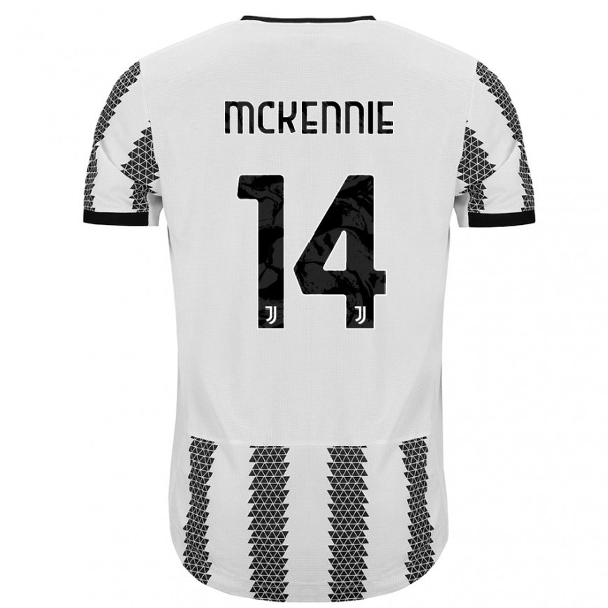 メンズフットボールウェストン・マケニー#14ホワイトブラックホームシャツ2022/23ジャージーユニフォーム