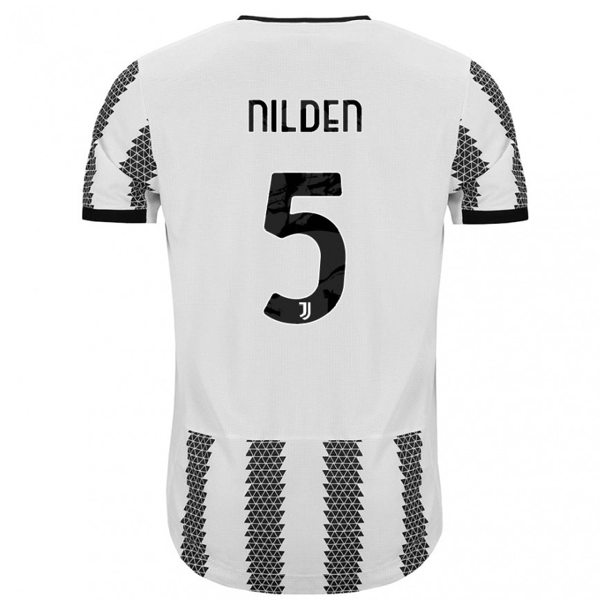 メンズフットボールアマンダ・ニールデン#5ホワイトブラックホームシャツ2022/23ジャージーユニフォーム