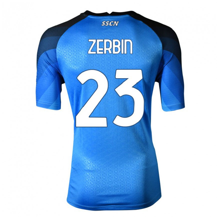 メンズフットボールアレッシオ・ゼルビン#23ダークブルーグレーホームシャツ2022/23ジャージーユニフォーム