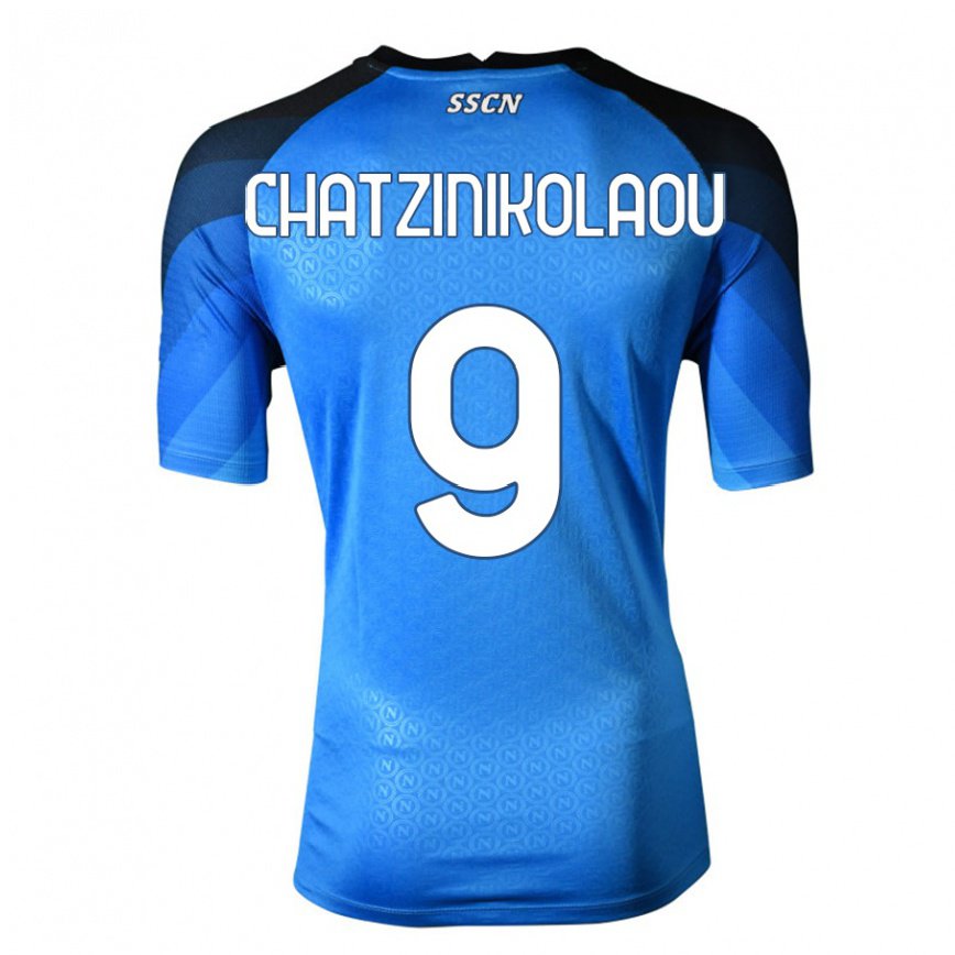 メンズフットボールデスポイナ・チャツィニコラウ#9ダークブルーグレーホームシャツ2022/23ジャージーユニフォーム