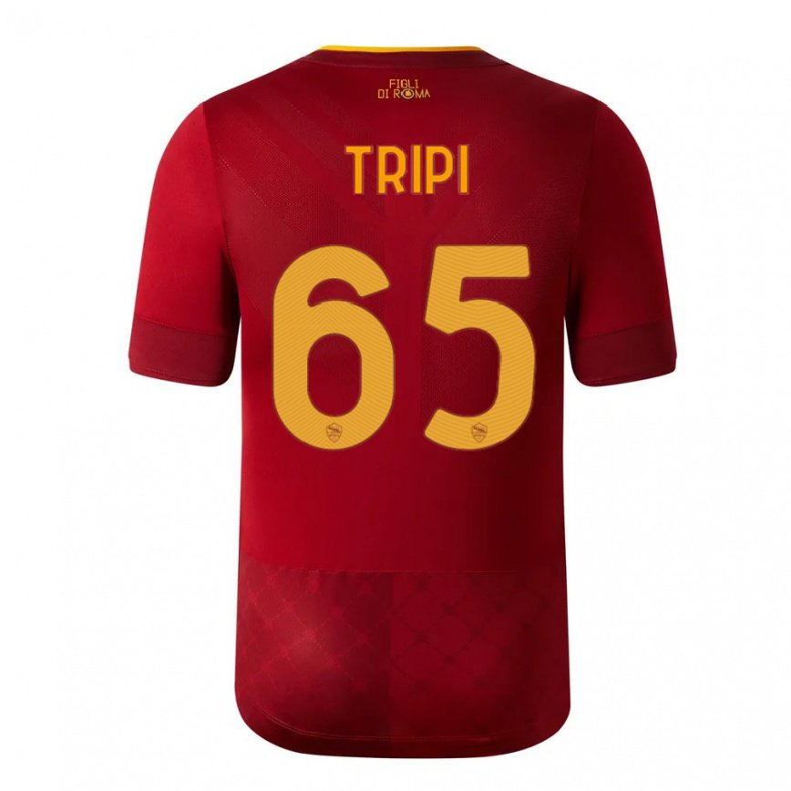 メンズフットボールフィリッポ・トリピ#65ブラウンレッドホームシャツ2022/23ジャージーユニフォーム