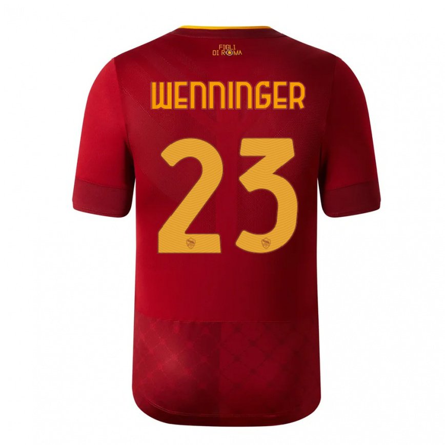 メンズフットボールカリーナ・ヴェンニンガー#23ブラウンレッドホームシャツ2022/23ジャージーユニフォーム