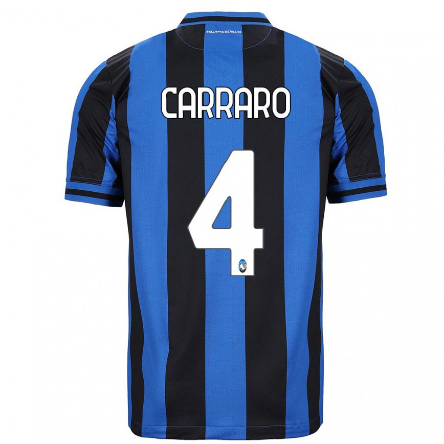 メンズフットボールマルコ・カラーロ#4ブルー ブラックホームシャツ2022/23ジャージーユニフォーム