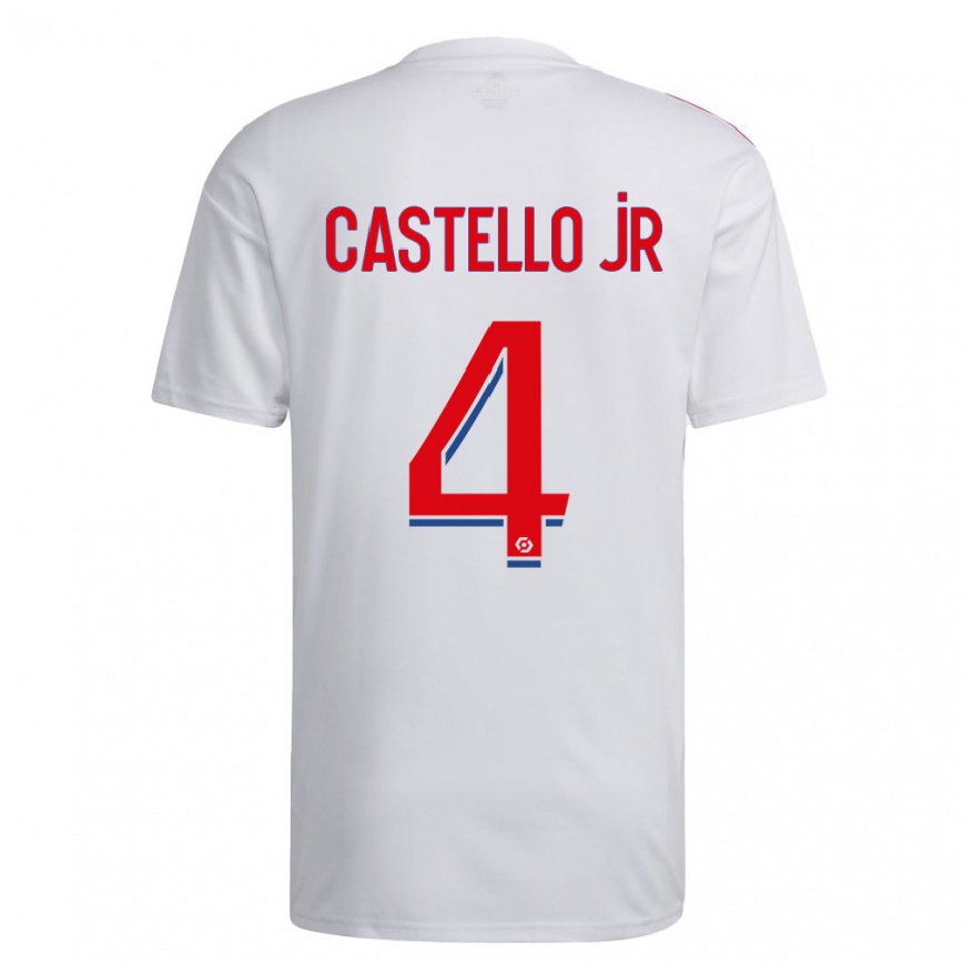 メンズフットボールカステッロ・ルークバ#4ホワイト ブルーレッドホームシャツ2022/23ジャージーユニフォーム