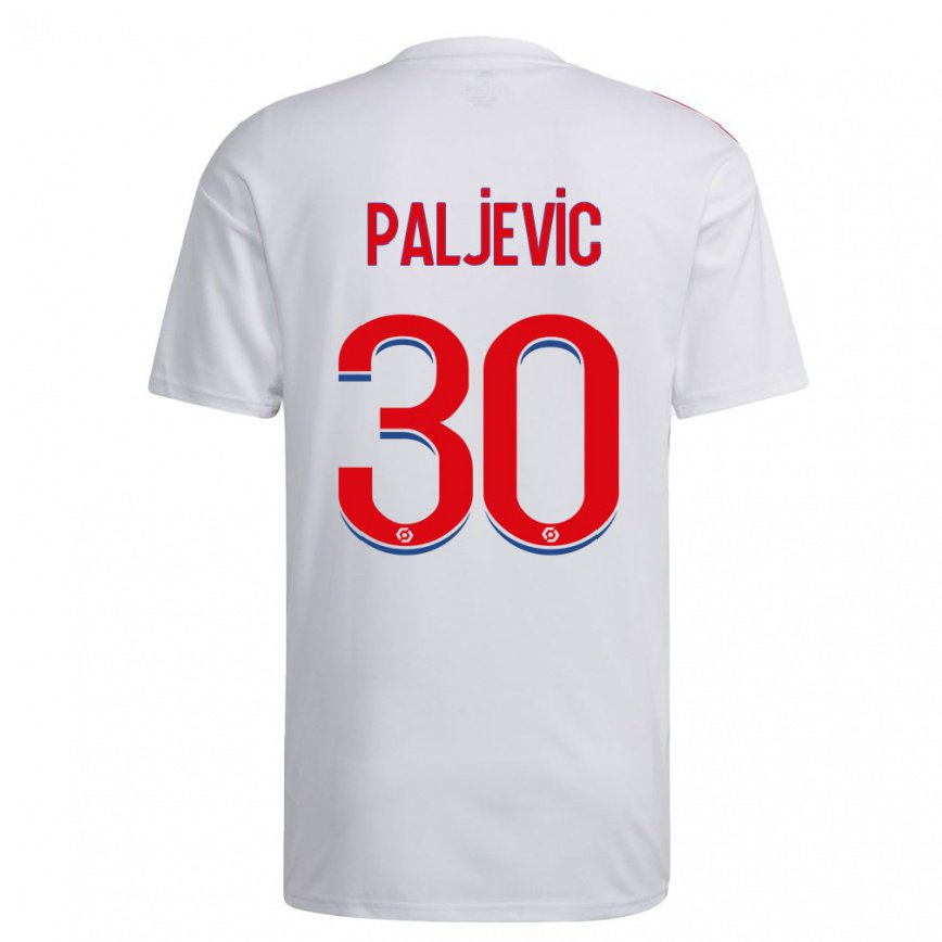 メンズフットボールアリシア・パリェビッチ#30ホワイト ブルーレッドホームシャツ2022/23ジャージーユニフォーム