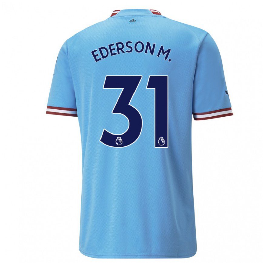 メンズフットボールエデルソン・モラエス#31ブルーレッドホームシャツ2022/23ジャージーユニフォーム