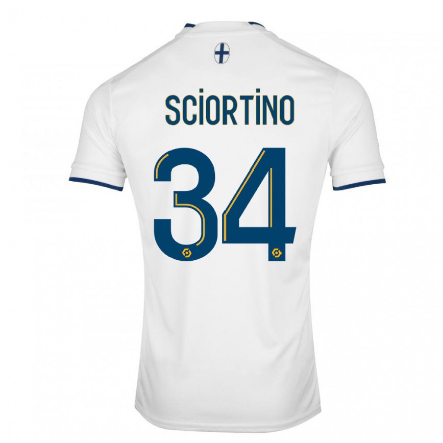 メンズフットボールパオロ・シコーティノ#34ホワイトサファイアホームシャツ2022/23ジャージーユニフォーム