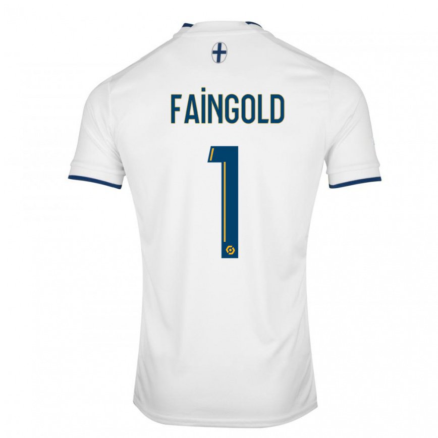 メンズフットボールアビー・フェインゴールド#1ホワイトサファイアホームシャツ2022/23ジャージーユニフォーム