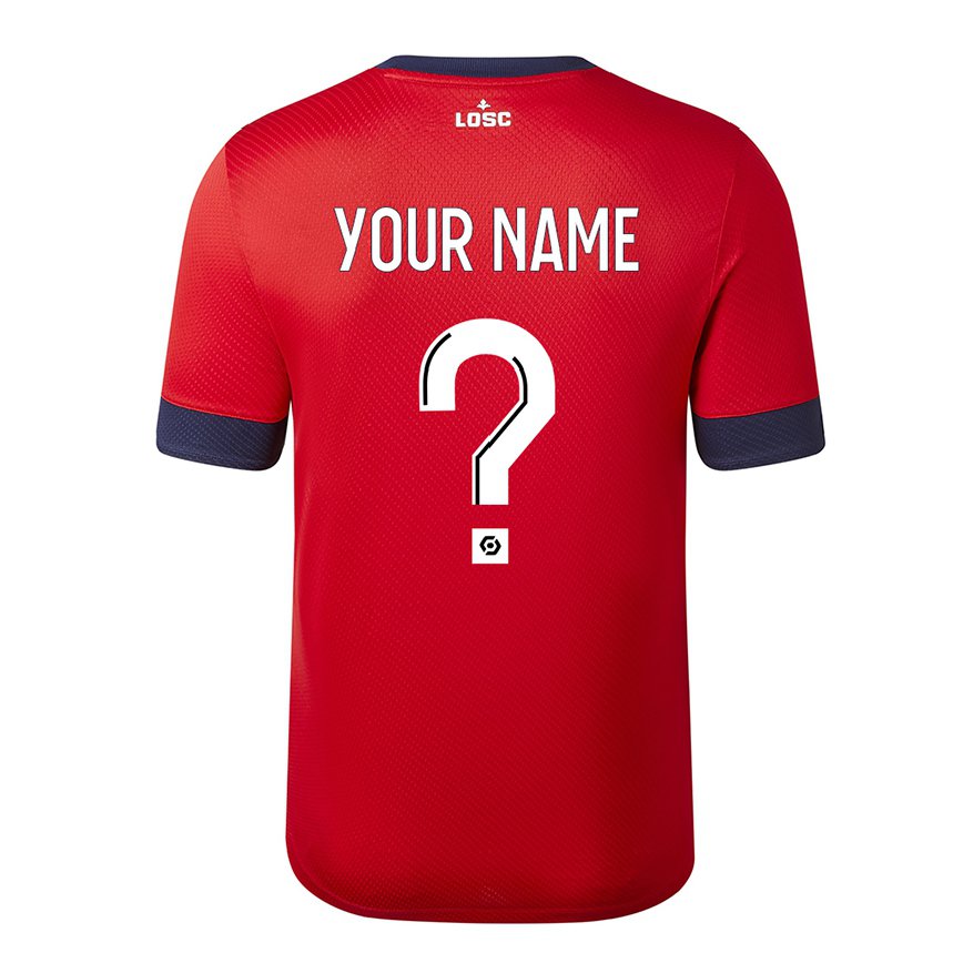 メンズフットボールあなたの名前#0レッドキャンディーアップルホームシャツ2022/23ジャージーユニフォーム