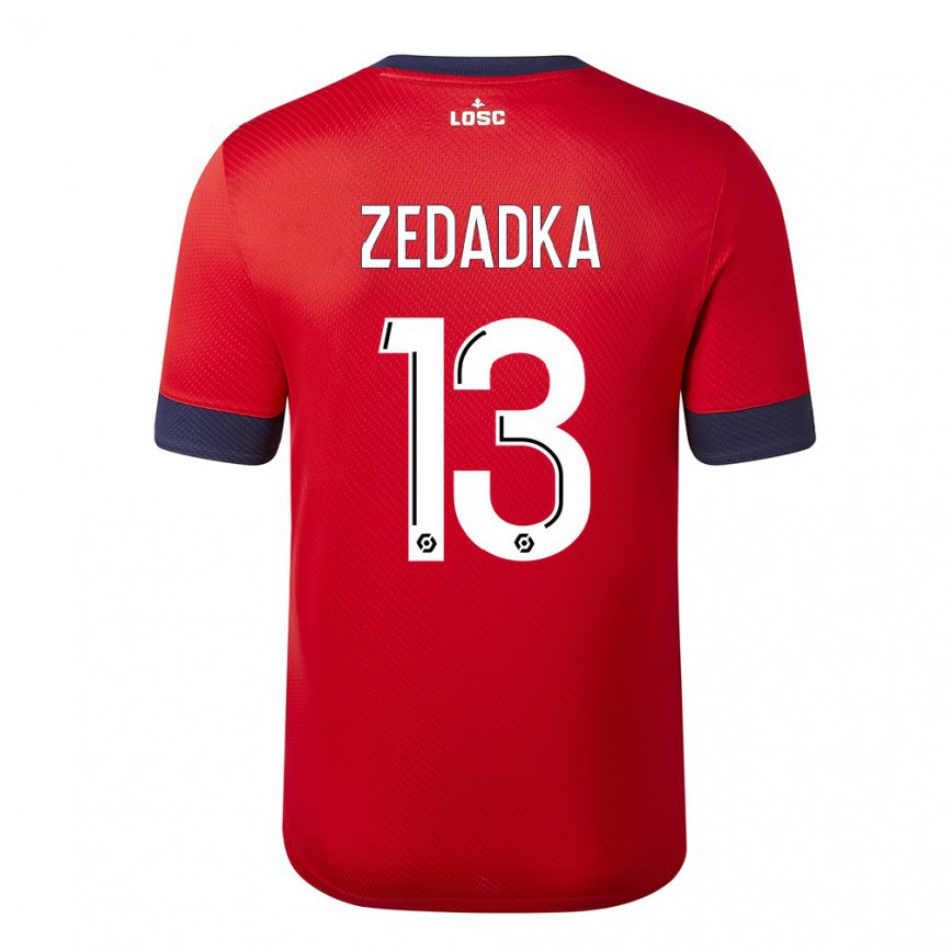 メンズフットボールアキム・ゼダッカ#13レッドキャンディーアップルホームシャツ2022/23ジャージーユニフォーム