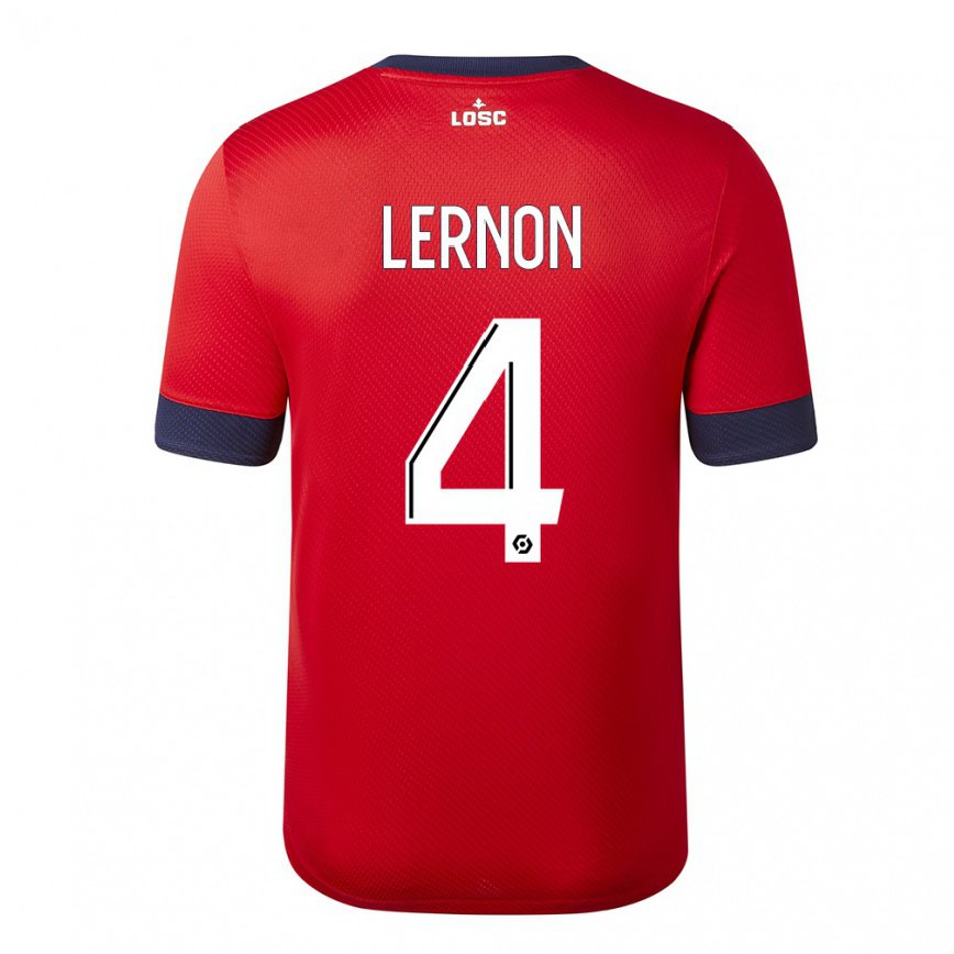 メンズフットボールジェシカ・ラーノン#4レッドキャンディーアップルホームシャツ2022/23ジャージーユニフォーム