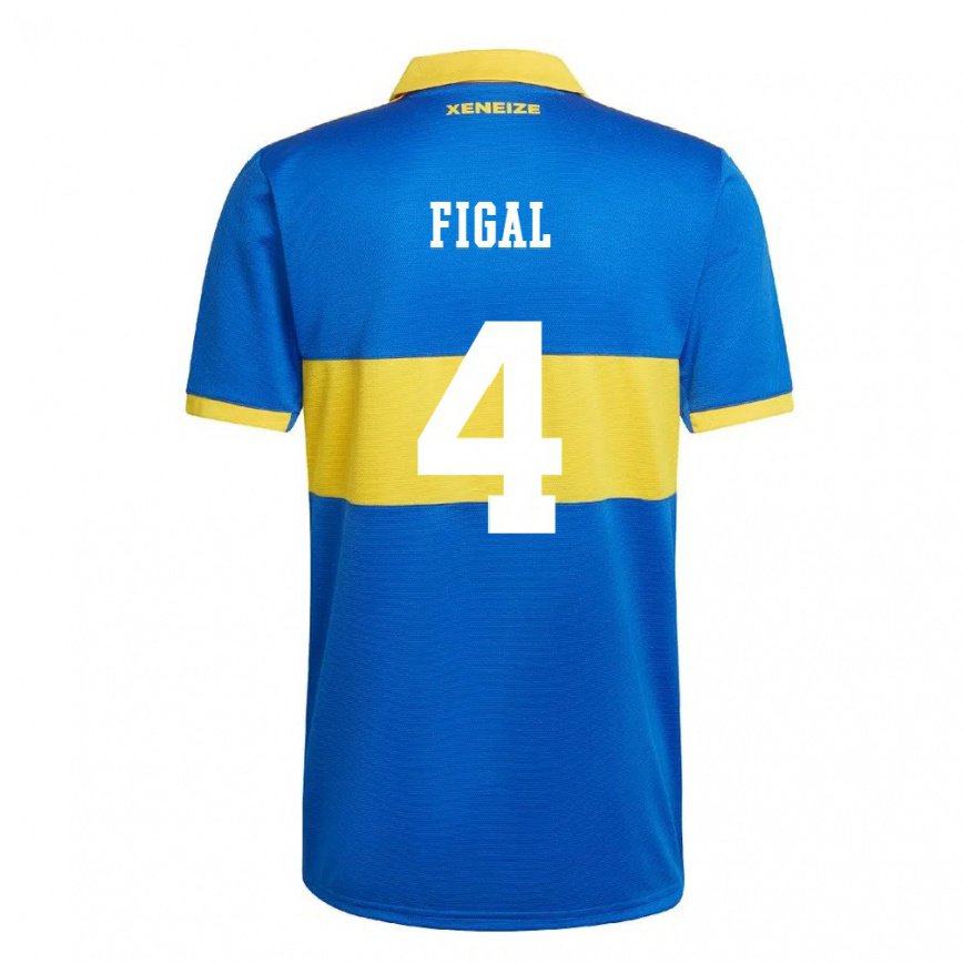 メンズフットボールニコラス・フィガル#4オリンピックイエローホームシャツ2022/23ジャージーユニフォーム