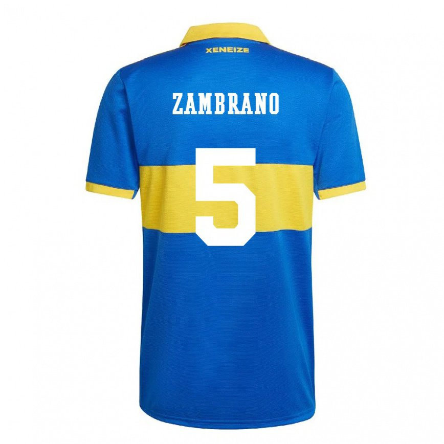 メンズフットボールカルロス・ザンブラーノ#5オリンピックイエローホームシャツ2022/23ジャージーユニフォーム