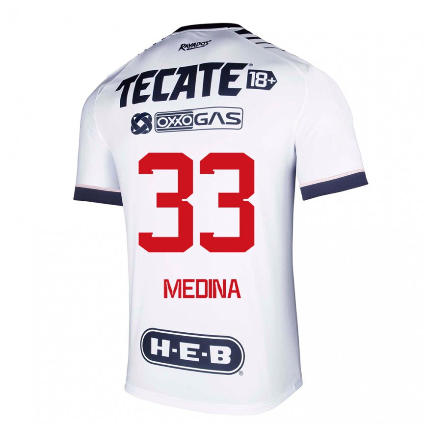 メンズフットボールステファン・メディーナ#33ホワイトスペースホームシャツ2022/23ジャージーユニフォーム