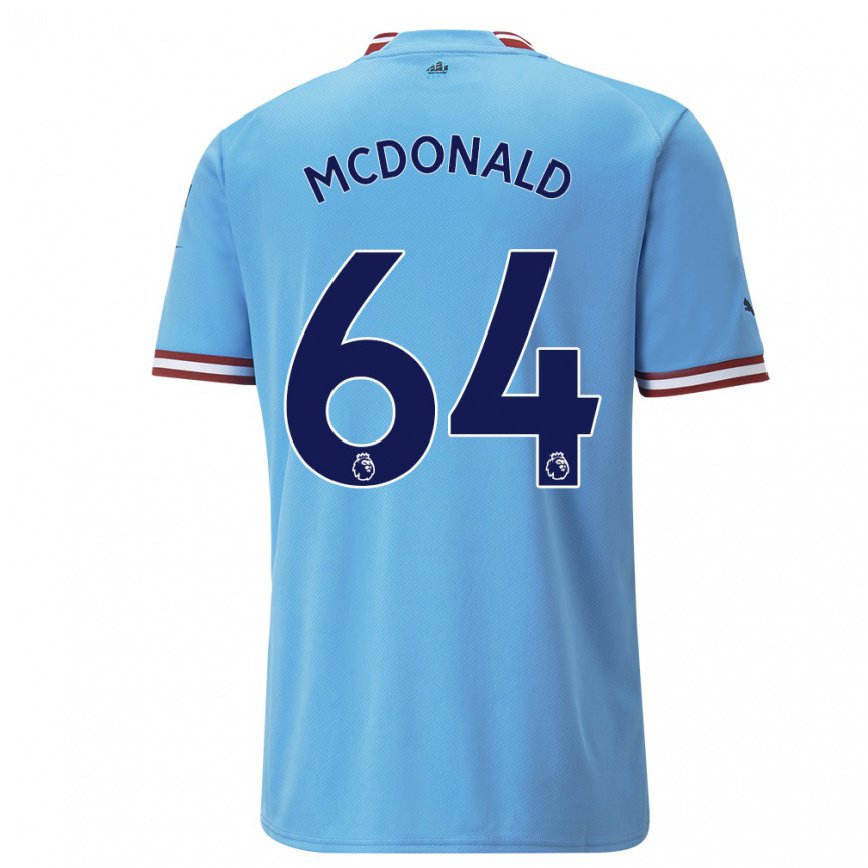 メンズフットボールローワン・マクドナルド#64ブルーレッドホームシャツ2022/23ジャージーユニフォーム