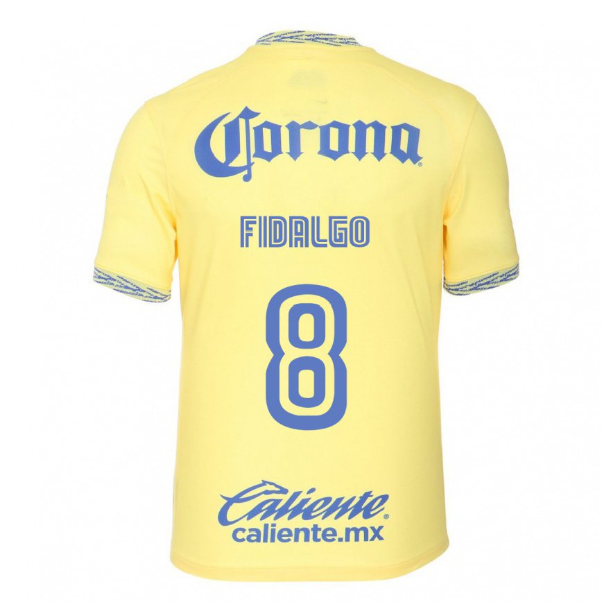 メンズフットボールアルバロ・フィダルゴ・フェルナンデス#8レモンイエローホームシャツ2022/23ジャージーユニフォーム