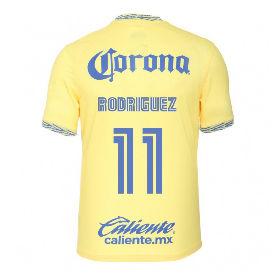 メンズフットボールジョナタン・ロドリゲス#11レモンイエローホームシャツ2022/23ジャージーユニフォーム